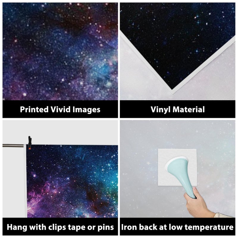 AOFOTO 8x6ft Deep Space Galaxy Nebula Backdrop Universe Sparkling Galactics Starry Sky Milky Way Stars Background for Photography Kid Adult Birthday Party Events Decoration Photo Studio Prop Vinyl - Image 4